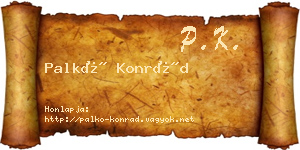 Palkó Konrád névjegykártya