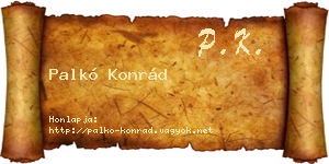 Palkó Konrád névjegykártya